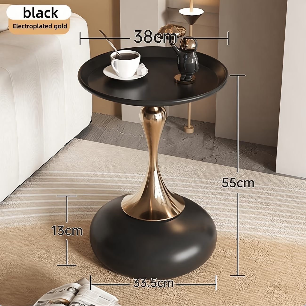Asrry Aura Side Table – Modern Minimalist Round Metal Accent Table