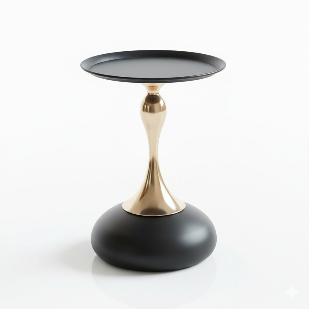 Asrry Aura Side Table – Modern Minimalist Round Metal Accent Table