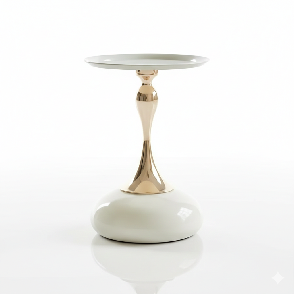 Asrry Aura Side Table – Modern Minimalist Round Metal Accent Table